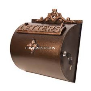 Buzón de correo de Metal plateado de alta calidad, buzón de estilo Vintage con diseño grabado, decoración para exteriores chapada brillante, uso a granel - Product Image 6