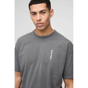 เสื้อยืดสตรีทแวร์พรีเมี่ยมสำหรับผู้ชายผ้าฝ้ายเทอร์รี่สีขาว300 GSM DTF พิมพ์ลายเสื้อยืดกราฟิกย้อนยุคขายส่ง - Product Image 6