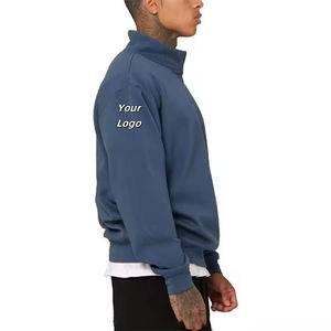 Fabricante de algodón orgánico personalizado para hombres 1/4 Sudaderas con cremallera Sudaderas con capucha con cremallera de cuarto de hombre Sudadera con capucha de algodón vintage suelta - Product Image 6