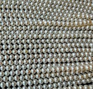 Cuentas de perlas redondas de agua dulce Cultivadas de la India, hebras sueltas sin tratar para la fabricación de joyas, efectos de cambio de Color óptico, blanco - Product Image 4