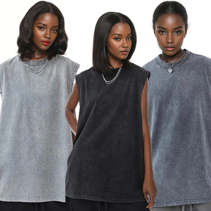 เสื้อกล้ามผู้หญิงสีทึบระบายอากาศได้ดีขนาดใหญ่พิเศษสไตล์ล่าสุด - Product Image 4