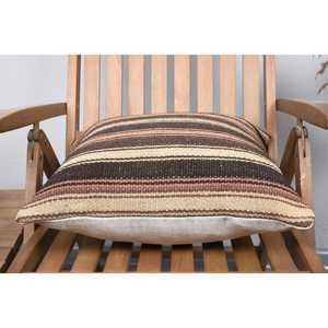 Beige Kilim Wool Pillow 18x18 Inch Luxury Accent Pillow Vintage <b>Fluffy</b> Pattern Rustic Print Feather for Christmas <b>Bedding</b> - Product Image 5