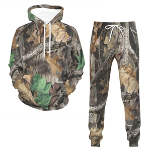 Sweat à capuche et survêtement imprimés 3D d'hiver pour hommes 100% coton à manches longues Jogging 2 pièces Streetwear imperméable - Product Image 1