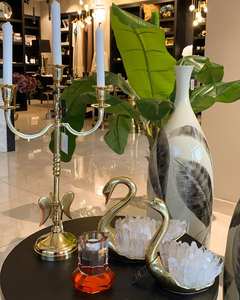 Attractive Aluminum Three Arms Candle Holder Stand With Glossy Gold Finishing Metal Candle Holder for Table <b>Top</b> Centerpiece - Product Image 1