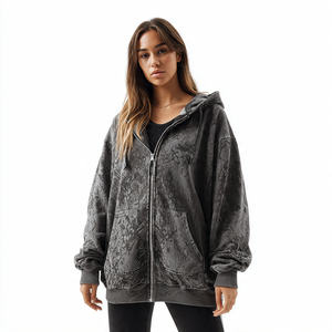 Men Printed Embroidered Stonewashed Oversized Fleece Crew Neck Winter <b>Sweatshirt</b> - Product Image 4