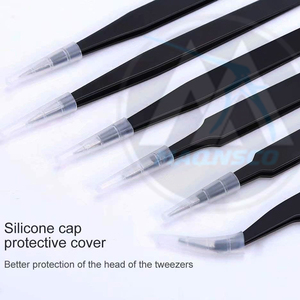 6PCS Precision Tweezers Set Upgraded Anti-Static Stainless Steel Curved Mirror Polish MAQNSCO Brand Gouge Small Spoon - Product Image 3
