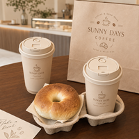 Gobelet en papier personnalisé de luxe écologique jetable à double paroi de 8 oz et 12 oz pour boissons chaudes, thé Karak, Gahwa, café arabe, avec couvercle