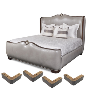 Pata de mueble de nogal ligero cónico de madera de caucho macizo tradicional para sala de estar dormitorio hecho a mano EFS Camboya fábrica para sofá - Product Image 6