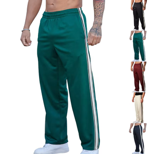Pantalon baggy droit pour hommes en polyester de haute qualité Pantalon décontracté de sport respirant Pantalon de survêtement de base personnalisable - Product Image 1