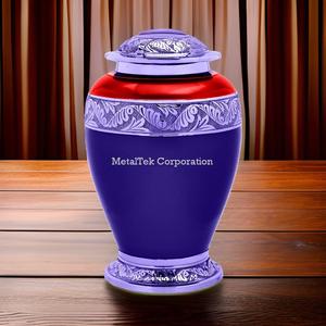 โกศเผาศพสไตล์อเมริกันสีฟ้าและแดงแบบสองสีอุปกรณ์งานศพตกแต่งโกศสำหรับเก็บขี้เถ้า - Product Image 3