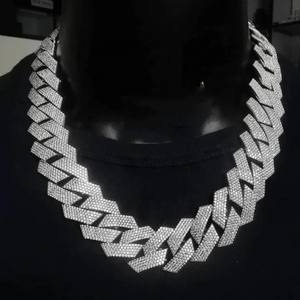 Collier fin plaqué argent 14 carats, serti clos, style hip-hop, certifié IGI, en argent sterling 925, avec moissanite VVS, chaîne à maillons, cadeau - Product Image 3