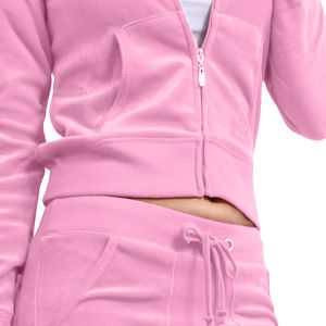 Ensemble de survêtement Slim Fit en molleton uni 100% coton écologique personnalisé pour femmes pour la salle de sport, le fitness et l'entraînement respirant à séchage rapide - Product Image 6