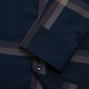 Aristino, camisa de vestir antiarrugas transpirable con cuello mandarín a rayas marrones para hombre ALS1790Z, precio al por mayor, producto superior - Product Image 4