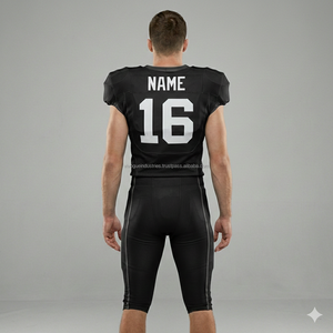 Ventes en gros direct d'usine, uniformes de football américain, shorts respirants, prix bas, sublimation personnalisée, ensembles de maillots 100% polyester - Product Image 5