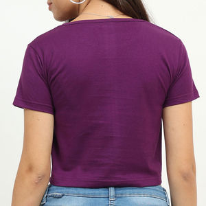 เสื้อยืดเอวลอยระบายอากาศได้ดีสำหรับผู้หญิงเสื้อยืดเอวลอยแบบเรียบสำหรับใส่ไปยิมและเสื้อลำลองแขนสั้น - Product Image 6