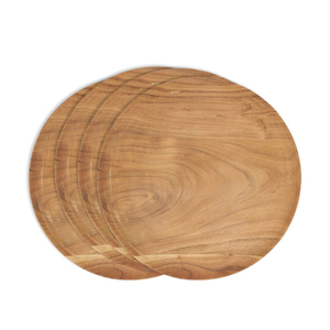 2024 Super Sell Natural Polished Wooden Country-Style Dinner Charger Plates with Round Shape Sustainable Design - Product Image 2