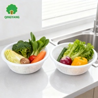 Panier en maille plastique réutilisable, petit organisateur rond pour le drainage des fruits et légumes