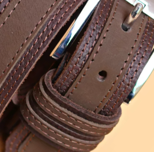 Vente chaude classique Vintage boucle ardillon ceintures en cuir de buffle pleine fleur ceintures en cuir véritable décontractées confortables du Pakistan - Product Image 5