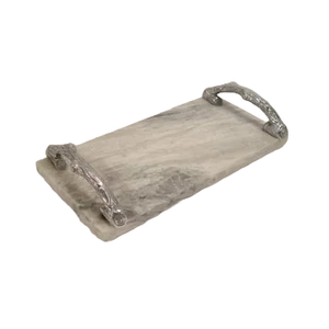 Plateau de service en marbre naturel fait à la main de qualité supérieure Design structuré de premier plan pour la décoration de table - Product Image 6