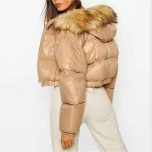 OEM Wholesale Winter Puffer <b>Jackets</b> For <b>Women</b> <b>Lightweight</b> Stand Collar Breathable Outerwear Raw Processing Full Zip Custom Color - Product Image 3