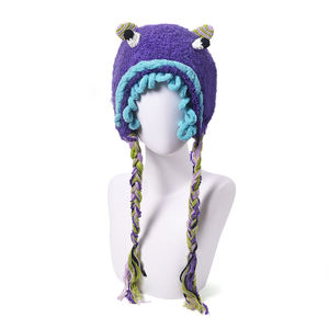 Piyou mismo estilo divertido sombrero <span class=keywords><strong>de</strong></span> punto divertido dibujos animados monstruo lana sombrero invierno grueso cálido calle tendencia estilo neutro - Product Image 3