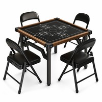 Table à manger/mahjong double usage pour petits appartements, table pliante pour échecs/cartes avec panneau de style chinois moderne
