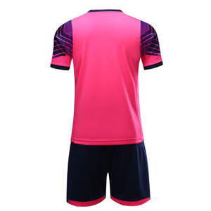 Uniforme de Fútbol Profesional para Hombre |   Conjunto de Camiseta y Pantalones Cortos de Fútbol Sublimados en Rosa y Azul Marino, Ropa Deportiva Personalizada para Equipos, Traje de Entrenamiento - Product Image 2