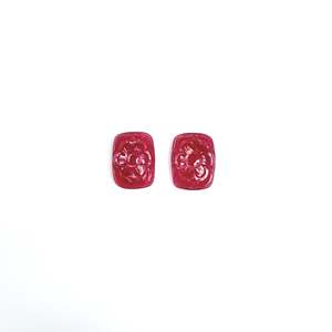 Rubis naturel de Bangkok, taille coussin, motif floral sculpté, 36,44 carats, qualité AAA, 8 mm, variété rouge, incluant les formes Trillion, Hexagone, Marquise, Ovale - Product Image 5