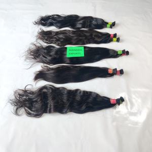 Les prolongements de cheveux indiens de temple noir de Vierge pure desserrent la vague superbe naturelle profonde chimiquement traitée vagues bouclées en vrac abordables - Product Image 3