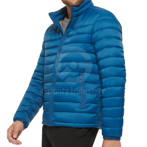 Concevez votre propre doudoune pour homme à col montant, avec logo sur le devant, respirante, écologique, service OEM disponible, légère - Product Image 2