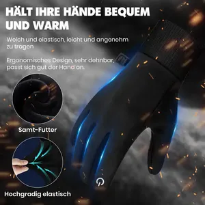 Guantes de invierno de alta calidad pantalla táctil a prueba de viento impermeable térmico Handschuhe hombres mujeres guantes de invierno personalizar Logo al por mayor - Product Image 3