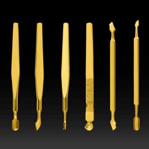 ช้อนทำเล็บสเตนเลสแบบปลายสองชั้นอุปกรณ์ทำเล็บใช้ซ้ำได้เครื่องมือทำเล็บหนังกำพร้าใช้ได้สองครั้ง - Product Image 1