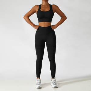 Conjunto de Yoga de entrenamiento para mujer 2025, Material sólido duradero con patrón a cuadros, ropa deportiva para gimnasio y Fitness para entrenamiento y ropa de gimnasio - Product Image 4