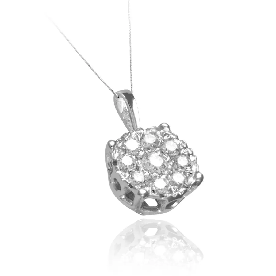 Diamond Pendant in white gold 18kt for girls women with natural diamonds