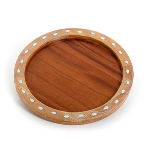 Bandeja de chocolate grabada de madera con incrustaciones de madreperla de diseño moderno, regalo llamativo para las vacaciones de Ramadán Eid - Product Image 3