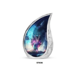 โกศสำหรับผู้ใหญ่ที่เป็นของชำร่วยทำจากอะลูมิเนียมมีหยดน้ำตาพร้อมถุงกำมะหยี่ - Product Image 1