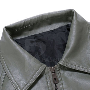 Chaqueta de invierno para hombre con diseño personalizado 2024 de cuero grueso con cierre de cremallera y tinte liso a la venta. - Product Image 2