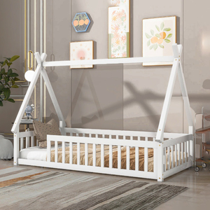 Lits en bois personnalisés pour tout-petits, cadres de lit robustes pour enfants avec garde-corps, meubles de chambre d'enfant les plus vendus - Product Image 3