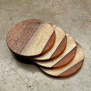 High Quality Best Quality Handicrafts Epoxy Resin Acacia Wood <b>Coaster</b> Handmade <b>Wooden</b> Drink Tea <b>Coaster</b> - Product Image 5