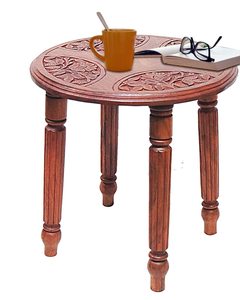 Mesa de centro de madera Sheesham de estilo moderno, lado decorativo cómodo para sala de estar, muebles de acento para el hogar - Product Image 6