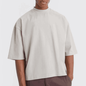 Custom Heavyweight 270gsm Over Sized Cotton Boxy Fit Drop Shoulder <b>Tshirt</b> Cropped Boxy 100% Cotton T Shirt Men - Product Image 1