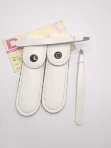 Pinzas profesionales de acero inoxidable para cejas inclinadas, revestimiento blanco, certificado CE, reutilizable, ecológico, duradero, pelo encarnado - Product Image 2