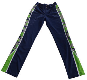 Panneau latéral de couleur bleue Camo sublimé Baseball Softball jeu équipe pantalon jeunesse confortable - Product Image 1