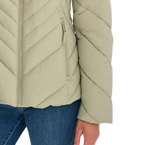 Classic Women's Puffer Jacket Solid Color Winter Waterproof Breathable Hooded Wind Resistant 100% Polyester Filling Outdoor Wear - Product Image 4