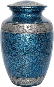 Urne funéraire humaine Blue Extra Large Companion avec gravure personnalisée - Product Image 2