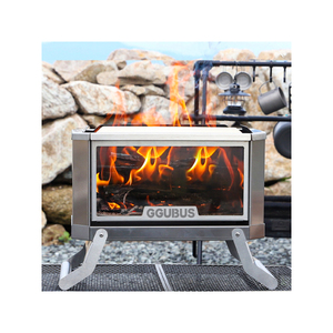 GGUBUS Stainless Steel Dual Combustion <b>Camping</b> <b>Fire</b> <b>Pit</b> Foldable <b>Portable</b> Outdoor Stove for BBQ & Bonfire XL <b>Camping</b> <b>Fire</b> <b>Pit</b> - Product Image 3