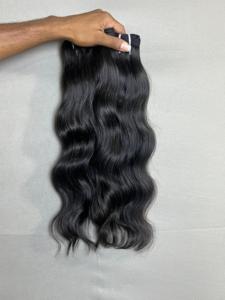 Donante indio 100% Extensiones de cabello ondulado Virgen sin procesar natural Crudo Suave Voluminoso Paquetes completos Color natural claro - Product Image 2