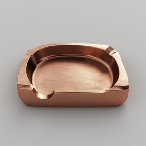 Rustic Antique Brass Cigar Ashtray Handmade Carved Pattern Eco-Friendly Durable Smooth Surface for Traditional Interior Design - Product Image 1