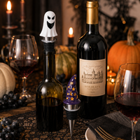 Coffret Cadeau Sorcier Fantôme d'Halloween – En Stock, Faible MOQ, Vente en Gros, Accessoires de Fête et de Bar, Ensemble de Bouchons de Bouteille de Vin