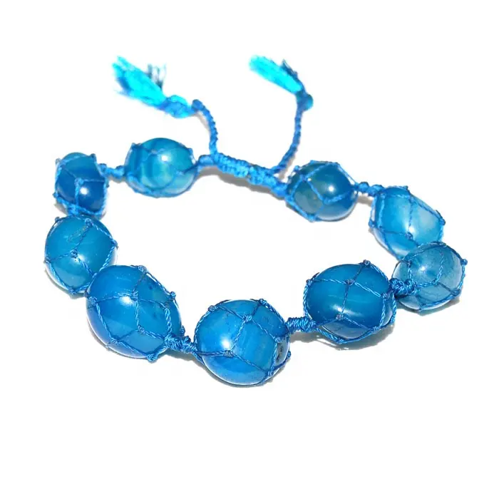 Pulseira de contas de ônix azul com pedras preciosas de cura perfeita, melhor pulseira de ônix azul a baixo preço